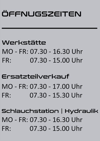 Öffnungszeitentafel
